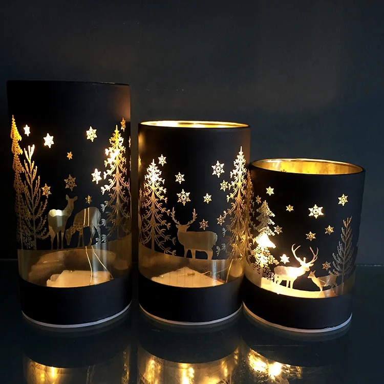 
commercial christmas decorations round lantern candle holder 