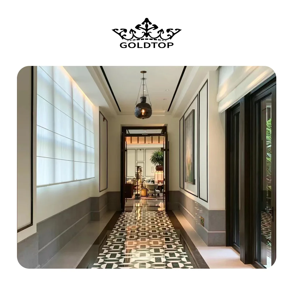 GOLDTOP Luxurious customize flower waterjet marble tiles design floor pattern