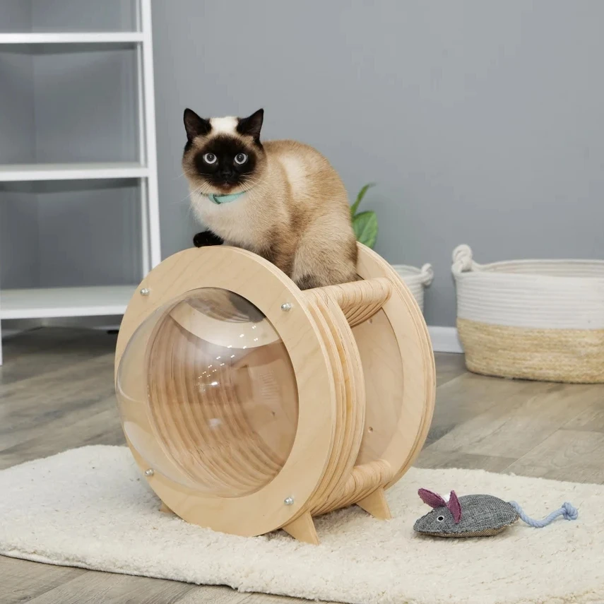 Handmade Wooden Pet House For Cat Stylish Cat Cave Cat Wooden House Modern Shelter