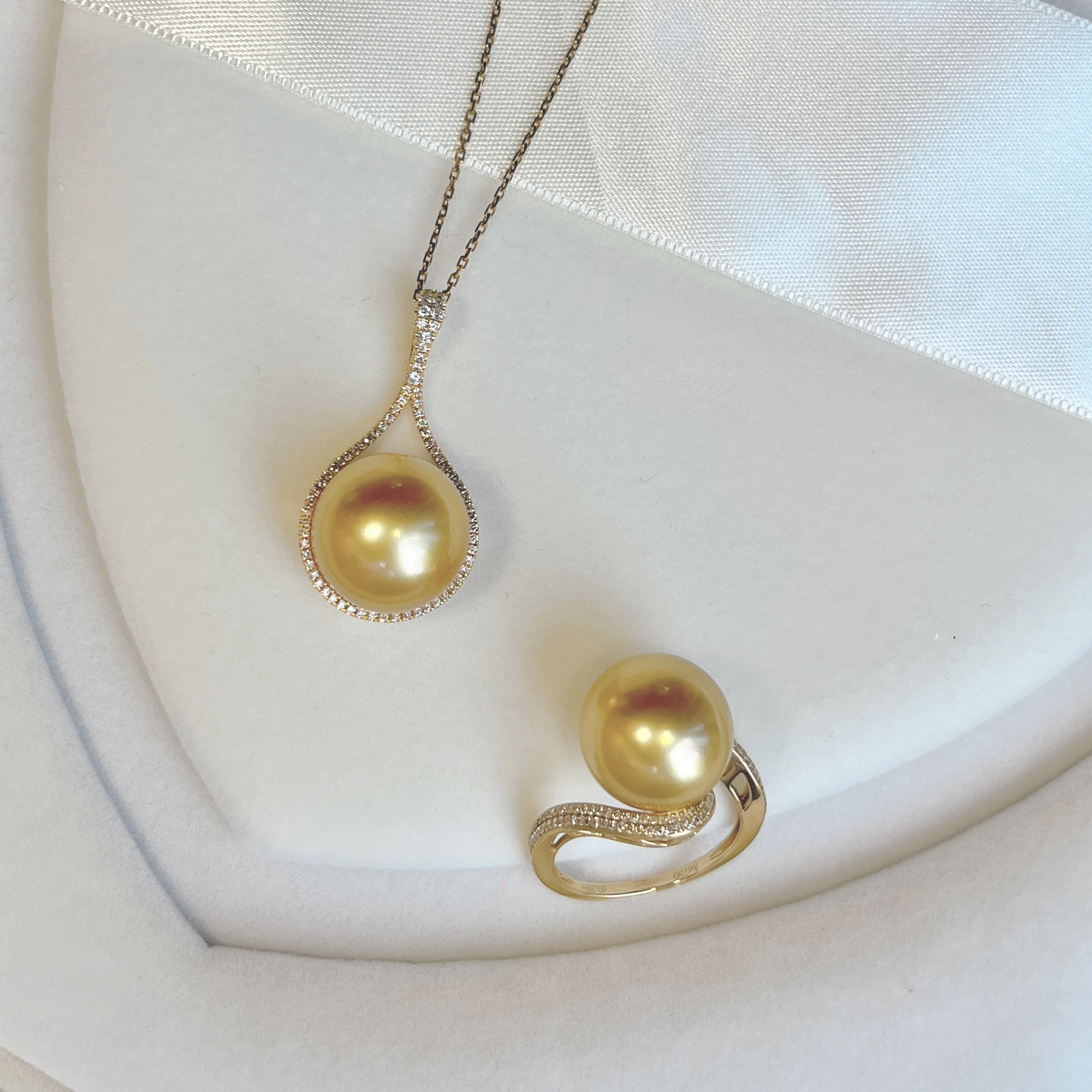 diamond engagement girl wholesale price 18k solid gold irregular pearl ring for women moissanite name free shipping pearl ring