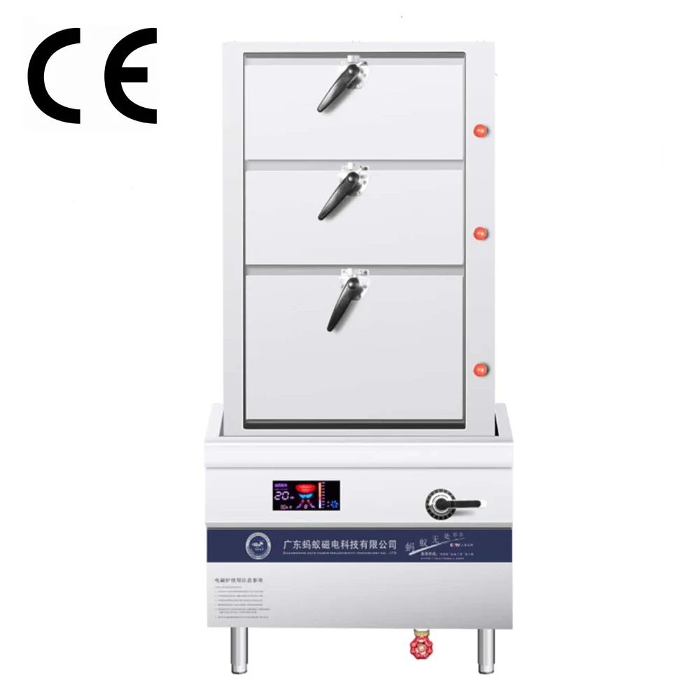 Commercial 380V Seafood Steamed Cabinet Industrial Electric Food Steamers Stainless Steel Induction Soup Rice Steamer Cabinet