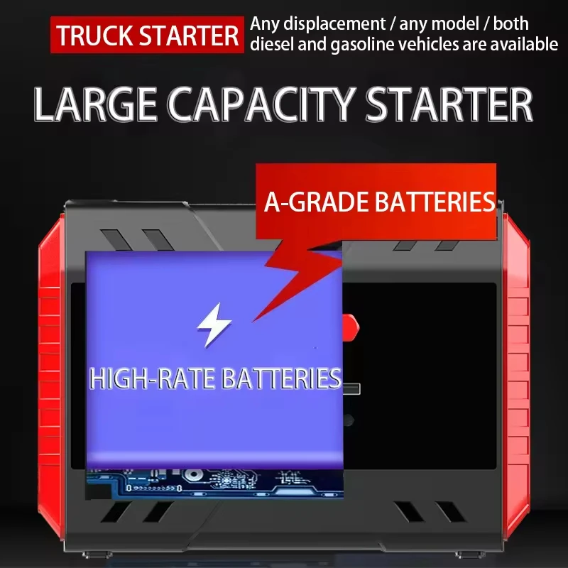 12V 24V 6000A Charger High Quality Car Truck Battery with Light Portable Starters Outdoor Emergency Jump Starter