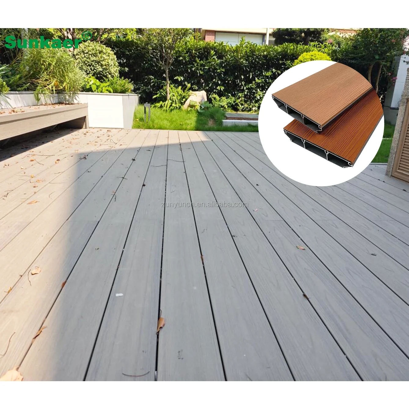 Top rated Waterproof UV resistance co-extrusion capped layer WPC wood decking Good Quality Hot-selling Wood Grain