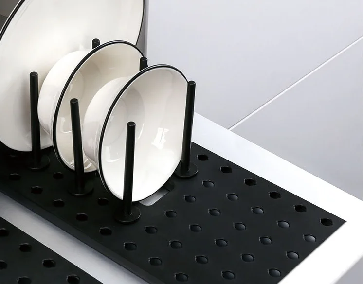 Stretch drawer type plastic spoon pot lid holder for family kitchen drain rack and storage