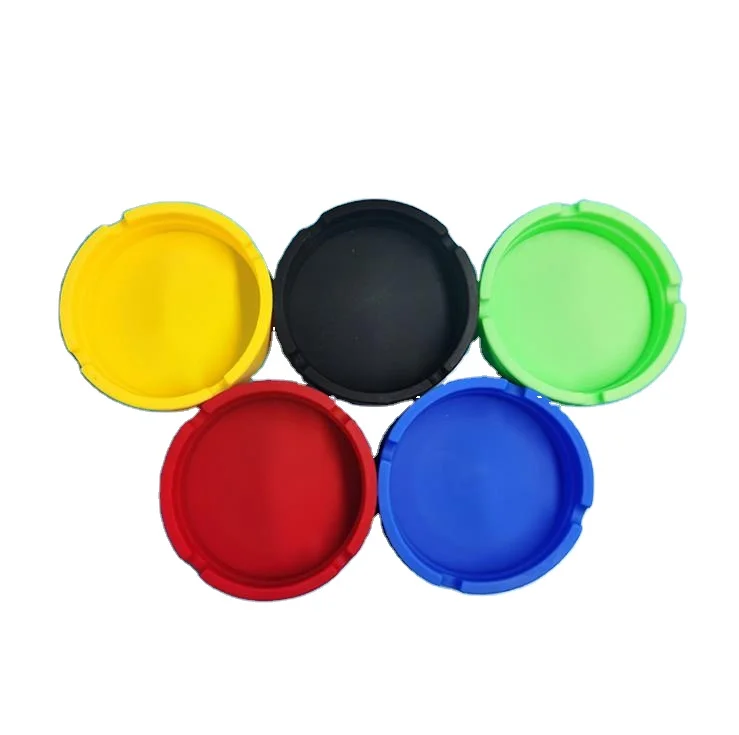 Round Rubber Ash tray Custom logo portable heat resistance silicone cigar ash tray ashtray cigarettes