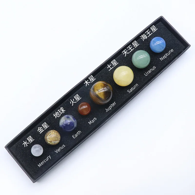 wholesale 12mm 14mm 20mm Decoration Eight planets ornaments circular loose  natural small gemstone