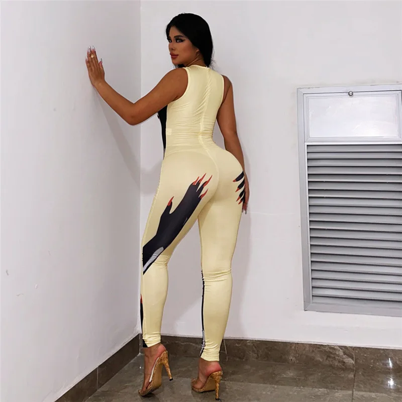 Bomblook C1004JP Party Wear Autumn Printed Jumpsuit Casual Jumpsuit Streetwear Jumpsuit