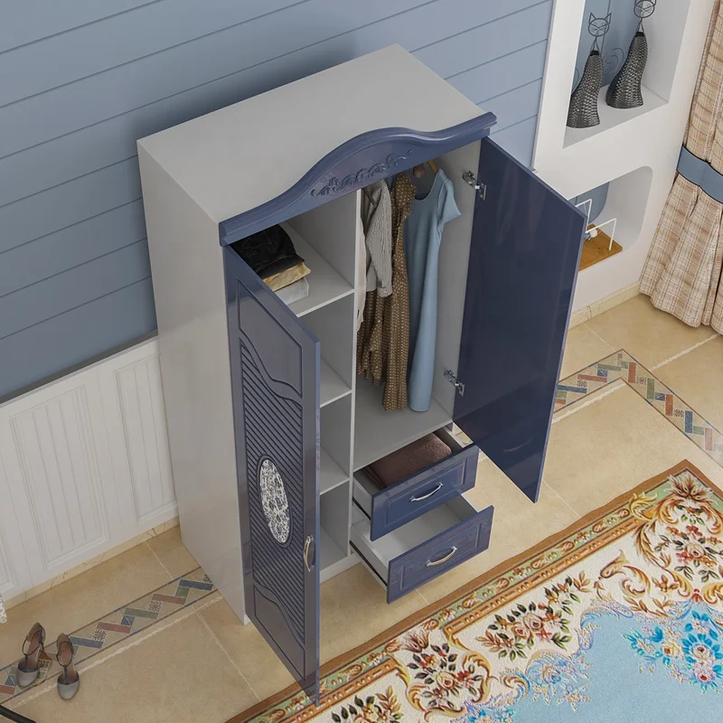 New blue 2 3 4 mdf wardrobe large size customized bedroom wardrobe closet with drawers wooden wardrobe bedroom furniture