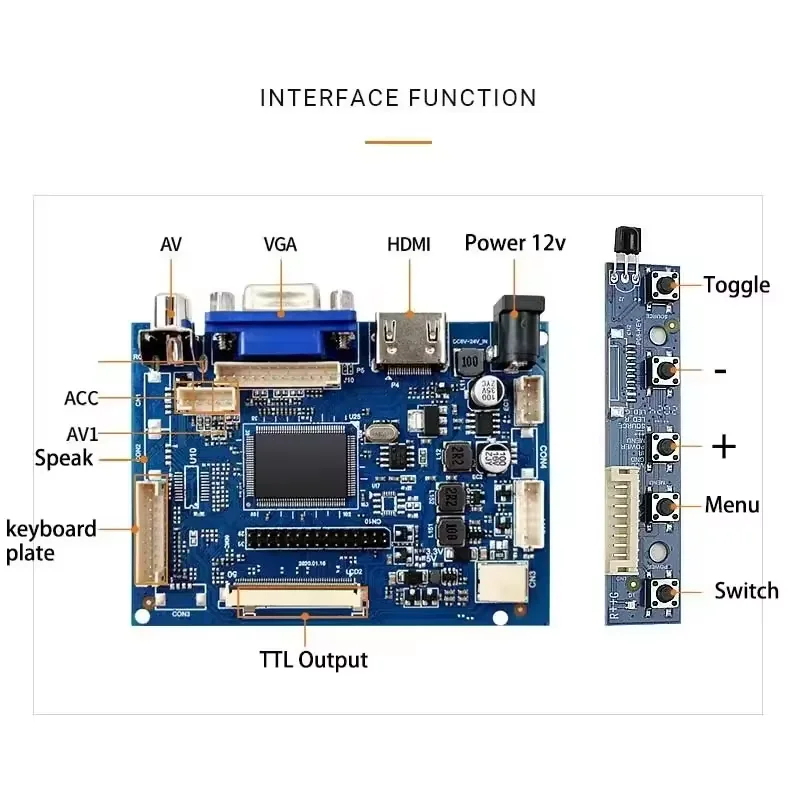 RGB/LVDS/TTL 30PIN/40PIN/50PIN/60PIN FPC SKD Kits and Parts VGA Converter Board Universal LCD Controller Board
