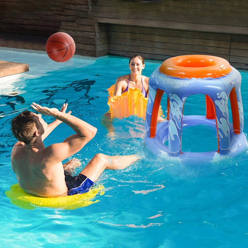 Pool float inflatable basketball hoop