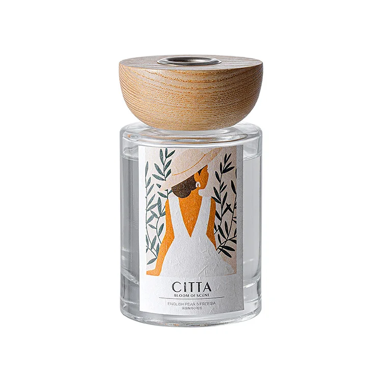 Luxury Fashion Illustration Rattan Non-fire Aromatherapy Essential Oil Hotel Indoor Air freshener Aroma Ornaments Gift Box SET