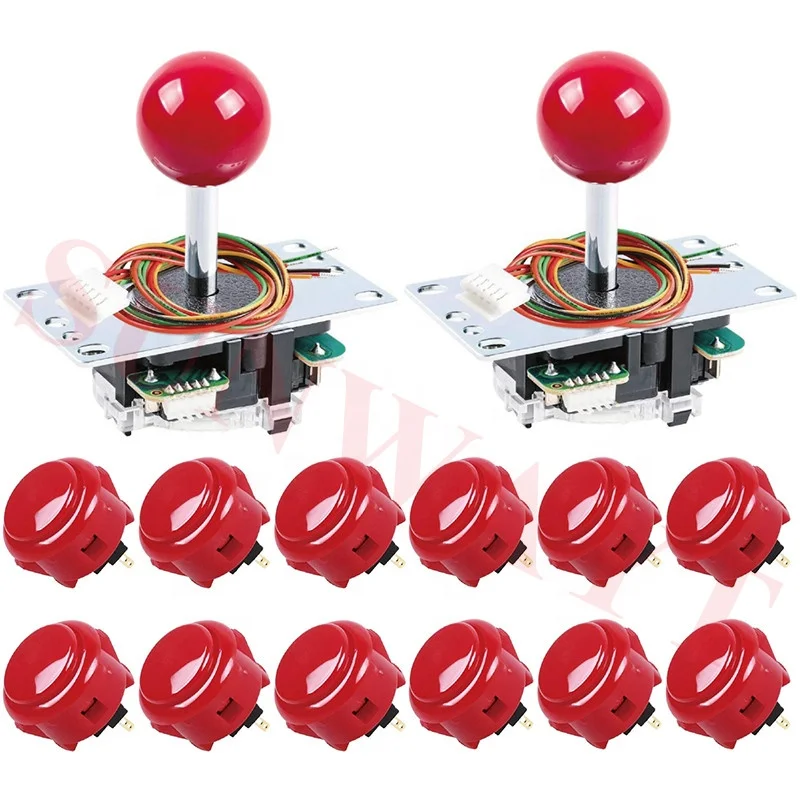2 игрока Япония оригинальный Sanwa JLF-TP-8YT джойстик + 12 OBSF-30 кнопок для аркадной игры DIY наборы запчасти нулевой задержкой Kit