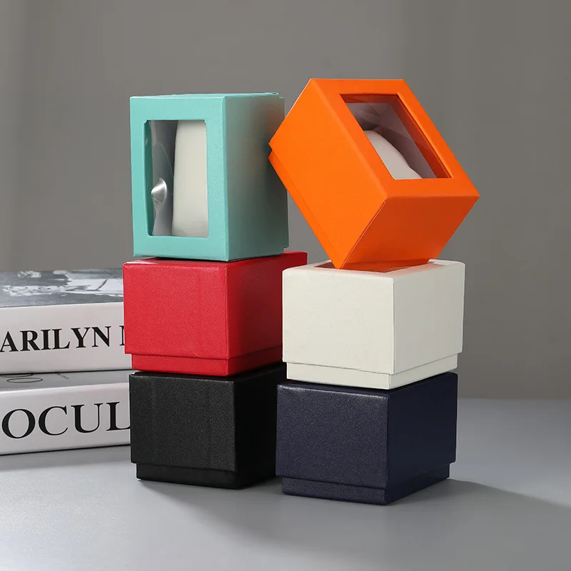 High Quality Jewelry Paper Boxes Watch Gift packaging Lid And Base Storage Box With Clear Pvc Window