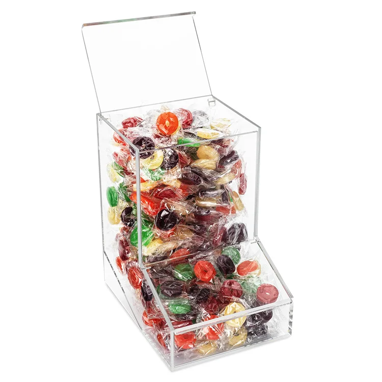 New Big Candy Organizer Box Clear Food Dispenser Clear Acrylic Candy Dispenser for Home,Supermarket Retail