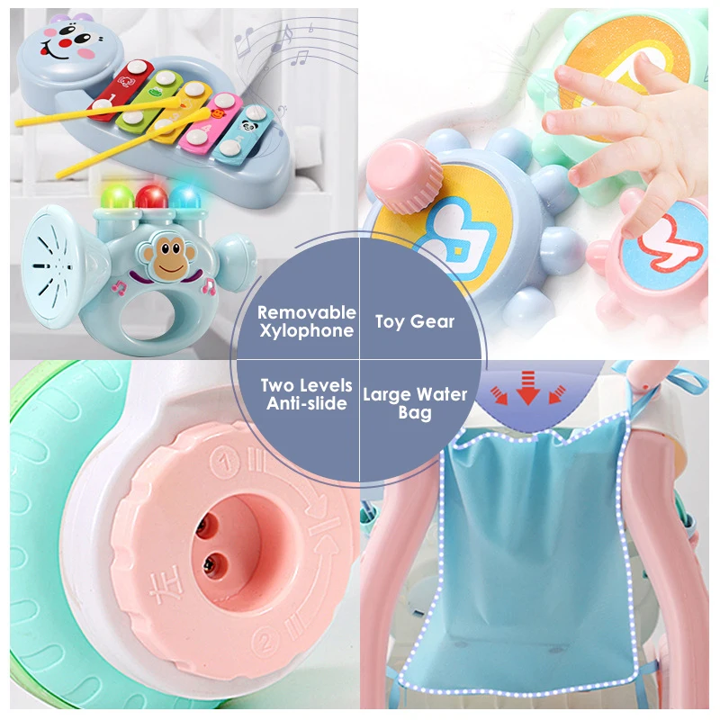 
Multiple Functions Learning Walking Correcting Legs Step With Xylophone And Variety Accessories Baby Walker Toys Wholesale 