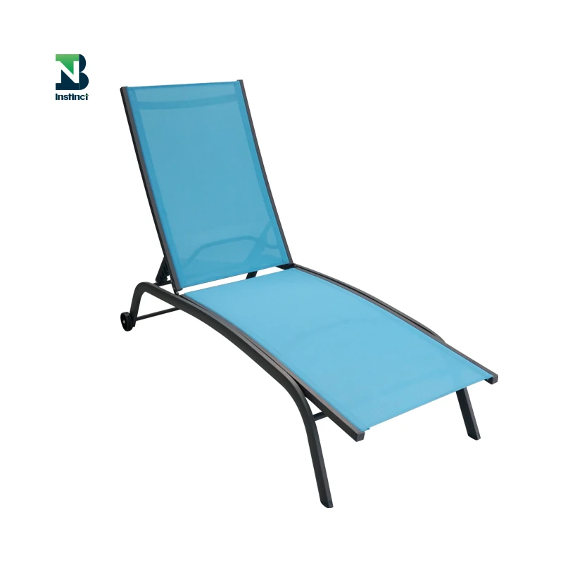 INSTNCT wholesale Best seller in Europe Outdoor Lightweight Lounger Chair Poolside Aluminium Sun lounger With Wheels