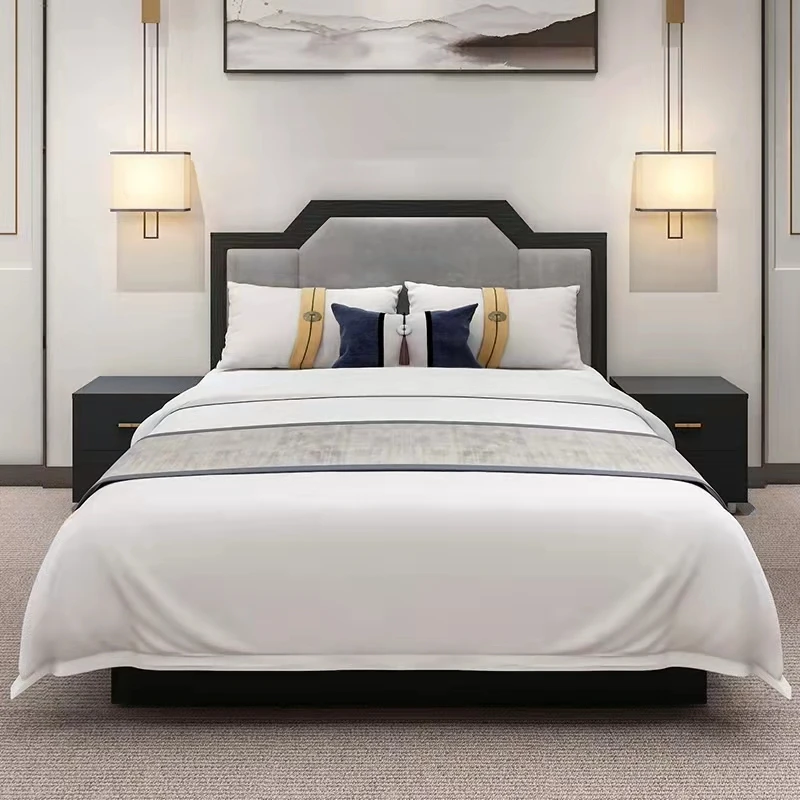 Customized Luxury 3  4 5 Star Hotel Furniture King Size Bed Modern Double Beds In Hotel Bedroom Furniture
