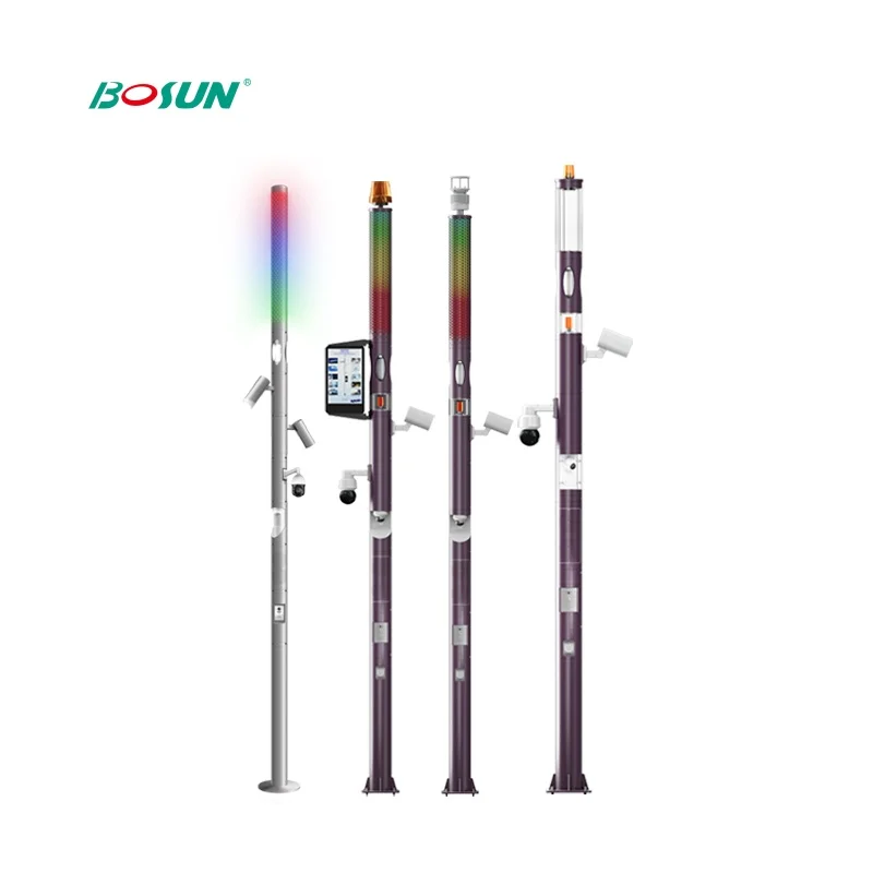 Bosun Factory Price Smart System Control With CCTV Camera LED Secreen Outdoor Lighting Pole Smart Remote Lights Pole