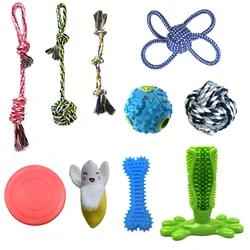 Оптовая продажа Amazon, Лидер продаж, набор игрушек для собак на заказ, набор игрушек для домашних животных, 10 упаковок