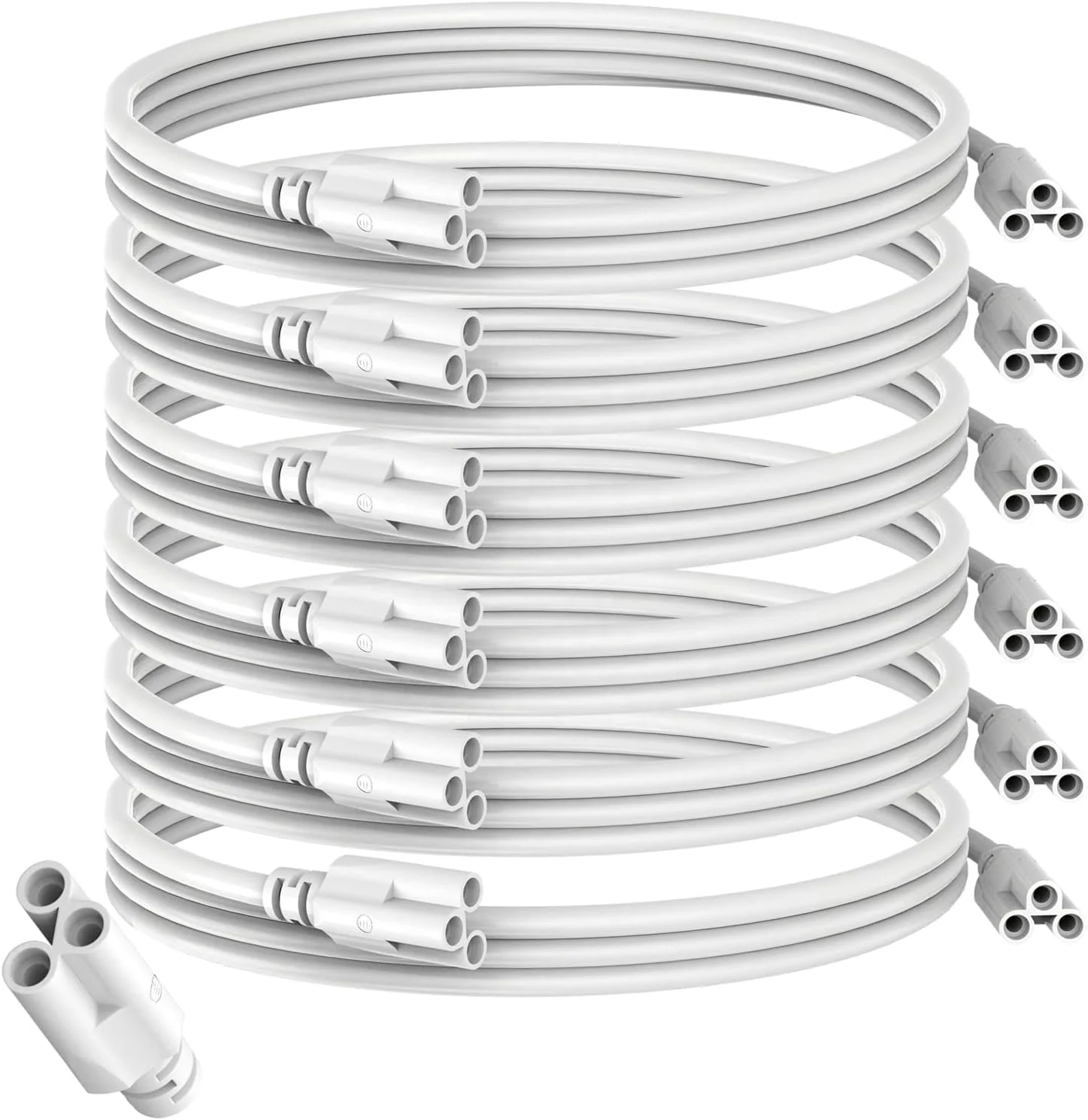 JESLED T5 T8 Tube Light Fixture 0.3~3m LED Linkable Cord Double end Connector Cable Power Extension Wire for Under Cabinet Light