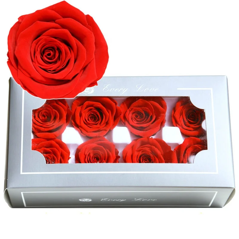 M46 Floral Arrangement A Grade White Red Forever Roses Preserved Rose Head 4-5cm Long Lasting Preserved Rose Box For Decor