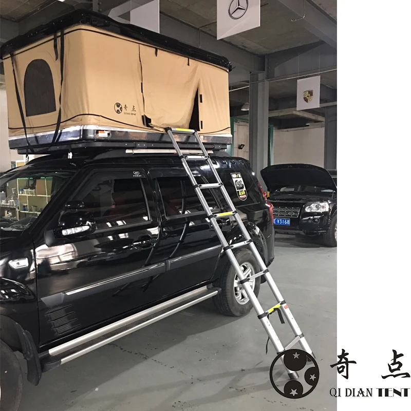 Fiberglass Camping Car Roof Tent Hard Shell Box With Ladder for 2-3 Persons Cheapest