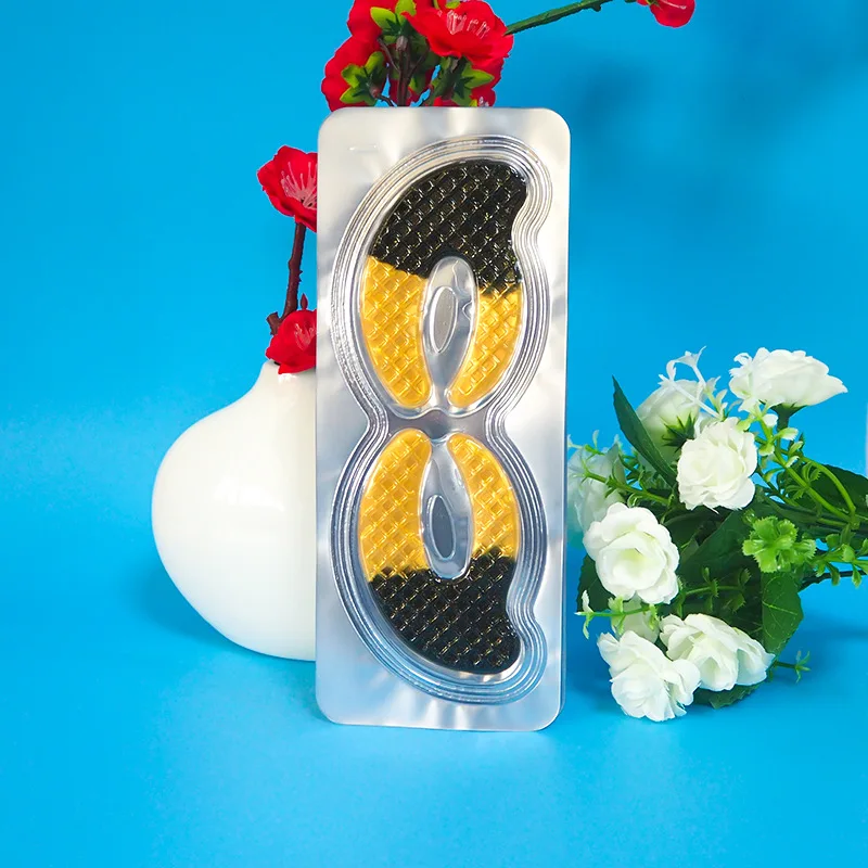 Factory custom two-color black gold eye mask collagen crystal eye hydrating repair eye care  mask