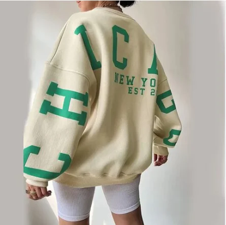 2 piece hoodie set custom logo high quality 3d print knitted Embroidered Embossed puff print crewneck women hoodie sweatshirt