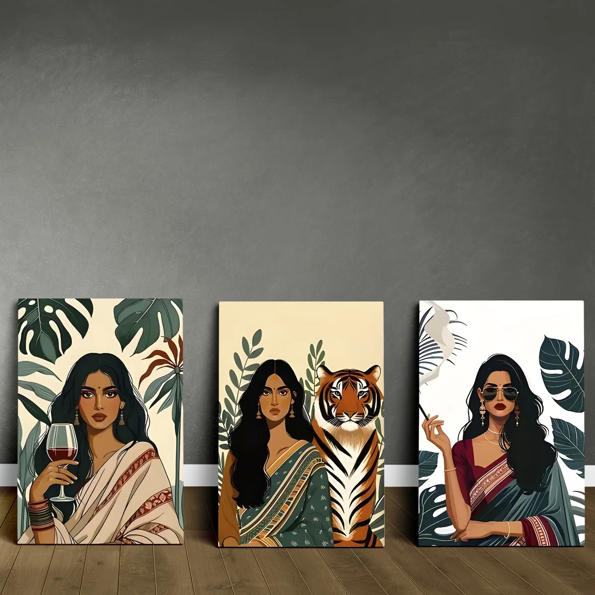 Fashion Wall Art Canvas Elegant Beauty Woman Portrait Frame Painting Print Modern Home Decor Wall Painting