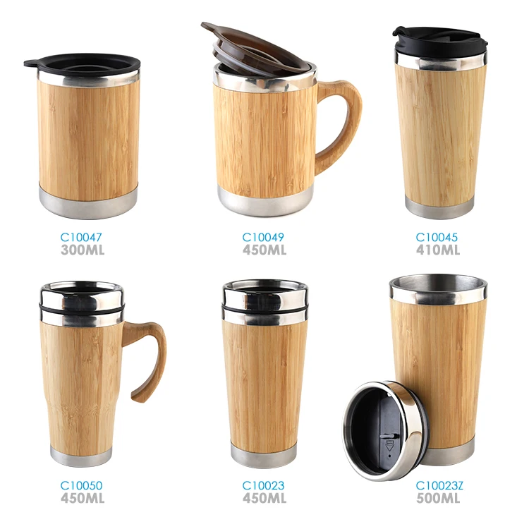 Coffee Mug Stainless Steel Wooden Coffee Tea Mug: Insulated  Light & Portable for Office  100% Eco-Friendly