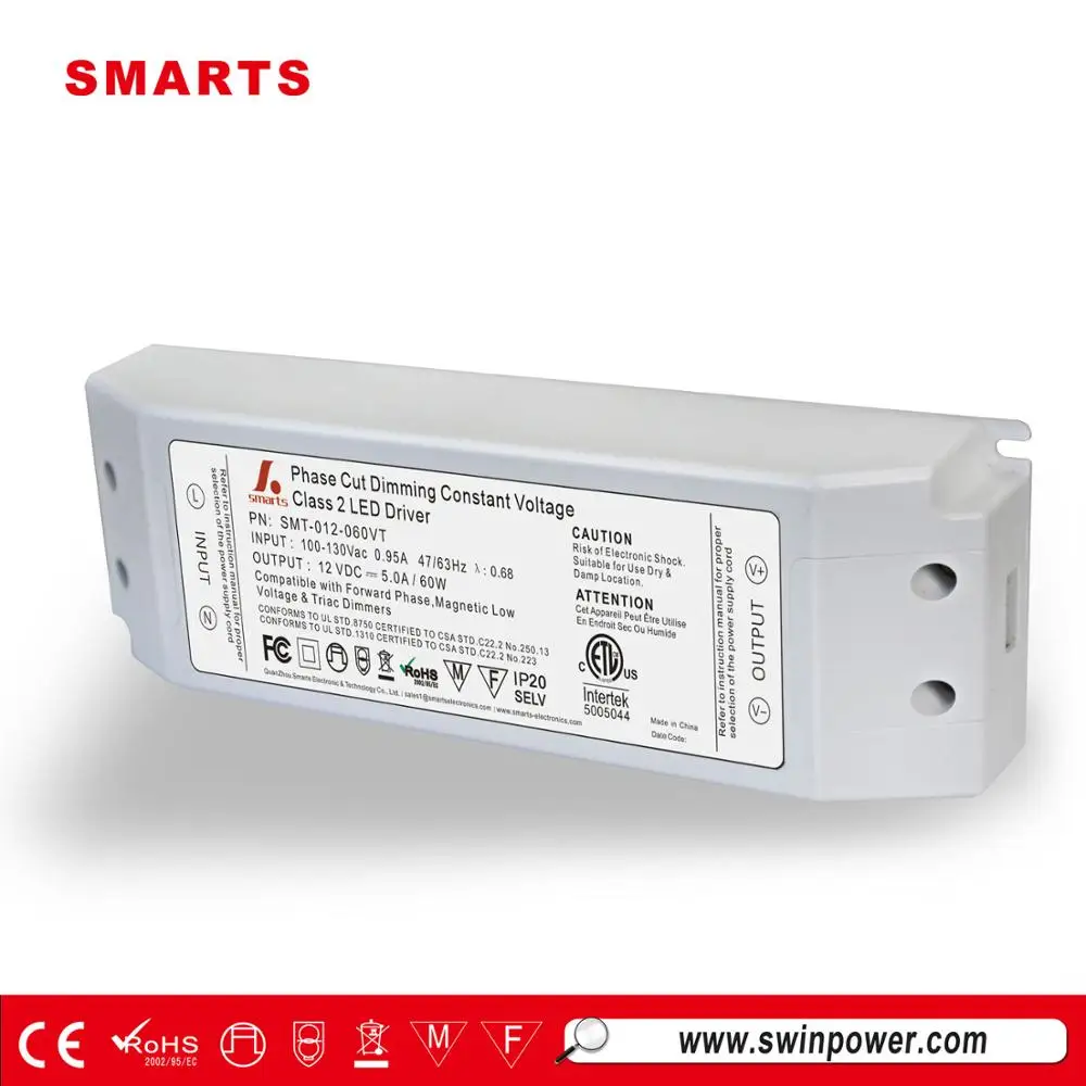 Triac constant voltage dimmable led driver 60w 12v 5a power supply