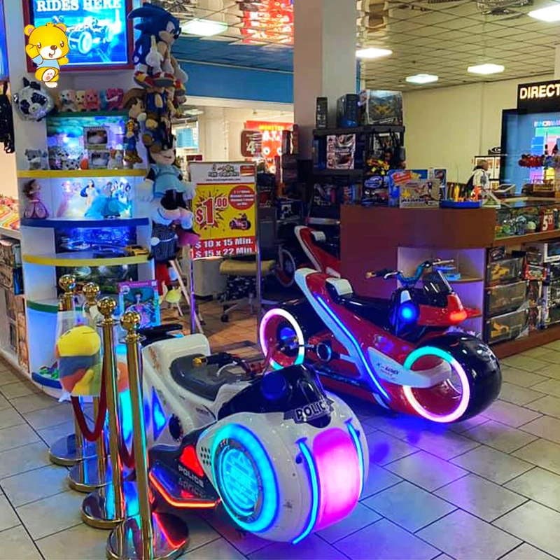 Haojile Wholesale Battery Kids Ride On Motorbike With Radar System For Amusement Park Shopping Mall