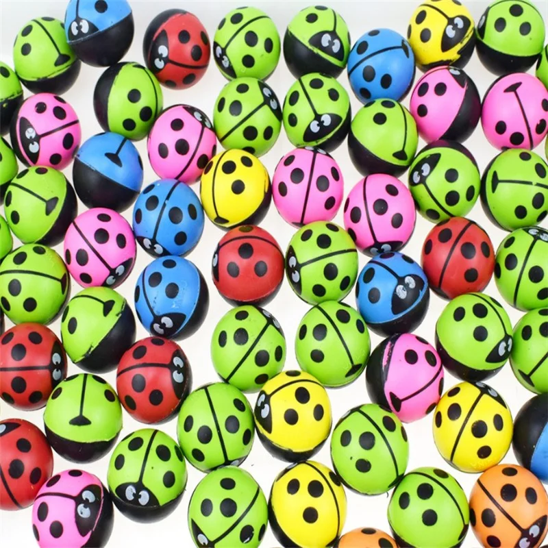 Diameter 3cm bouncing ball small mini toys for vending machine ladybug bouncy ball