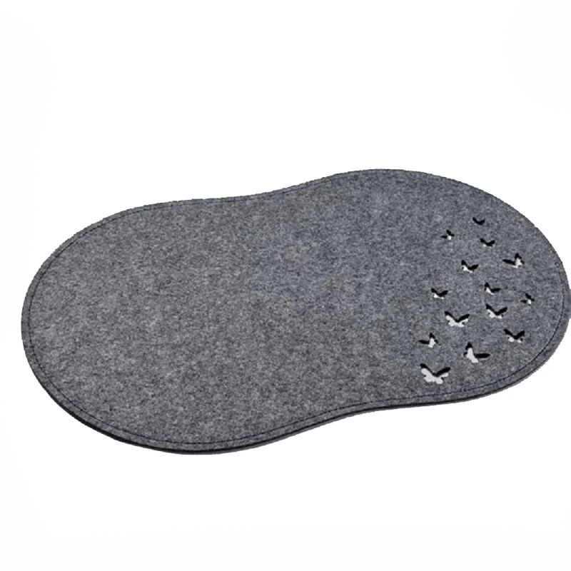 100% natrual wool material black placemat set made in China