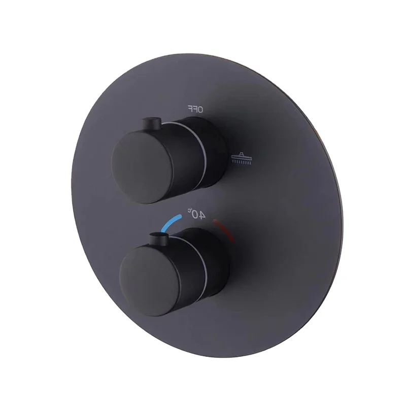 Matte Black 2 Function Shower Control Valve with Diverter UPC Concealed Thermostatic Mixer Concealed Mixer Valve