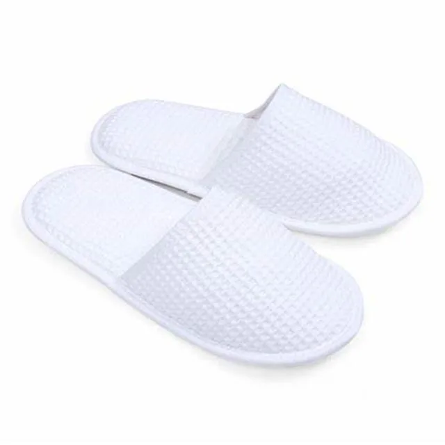 
disposable customized logo waffle hotel slippers 