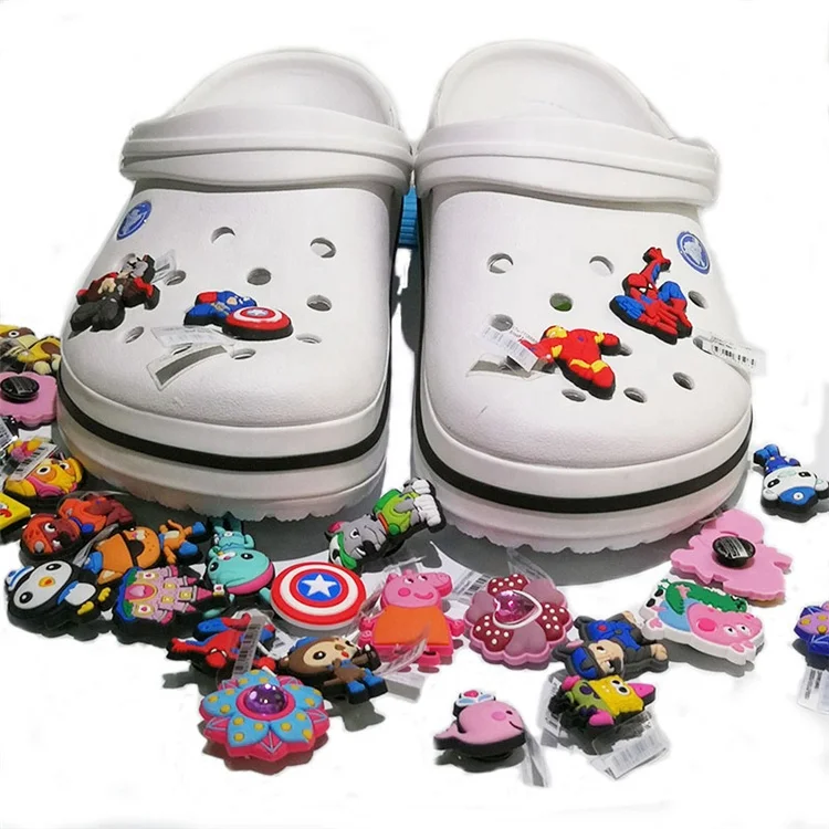 Eco-friendly Custom Numbes letters Soft PVC Shoes croc buttons Sandals shoe charms for clogs