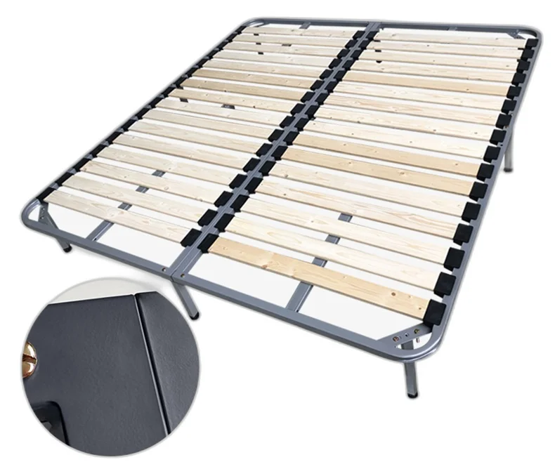 Contemporary Style Hotel Bedroom Folding Metal Tube Slat Bed Frame with Factory Price