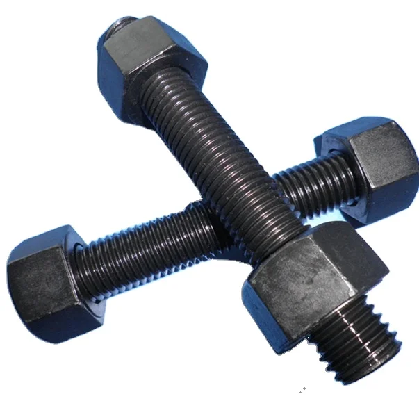 Высокопрочные резьбовые шпильки B7 с гайками 2h черная отделка высокое качество сделано в Китае