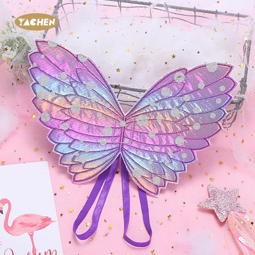 Горячая Распродажа, праздничные пурпурные сказочные украшения YACHEN с палочкой волшебная палочка, Набор детских крыльев бабочки