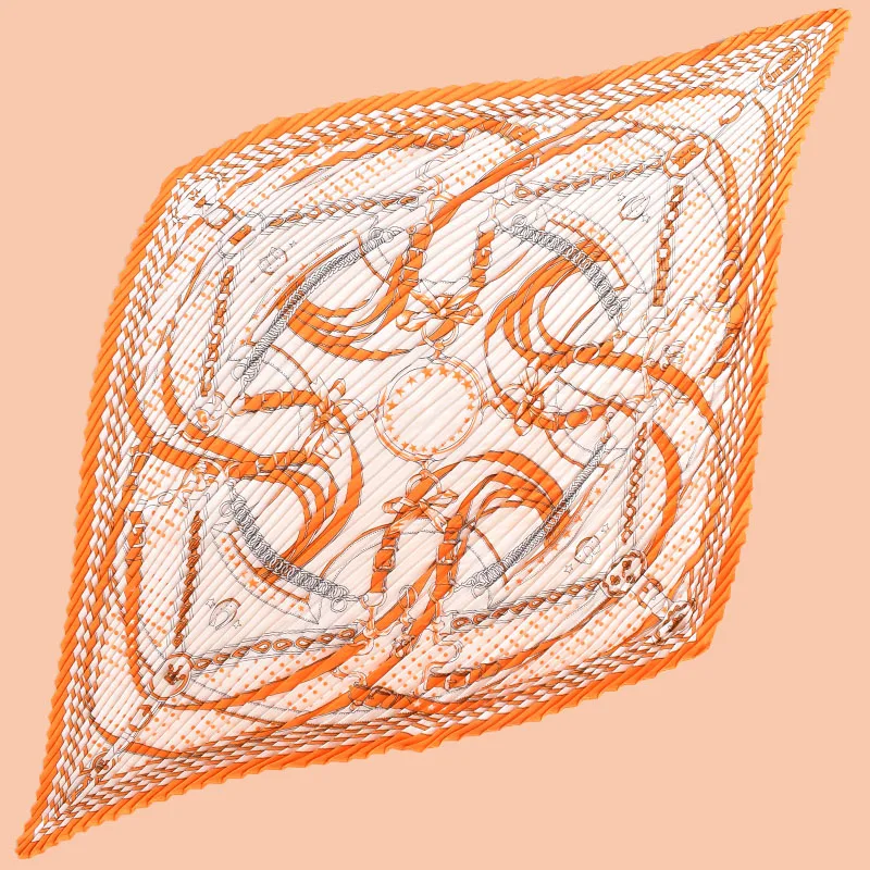 Женский Шелковый плиссированный шарф 70 см