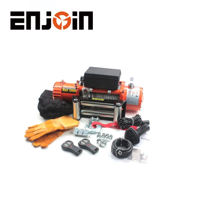 ENJOIN Hots sale 13500lbs 4x4 Winch Cheap Portable Electric Winch