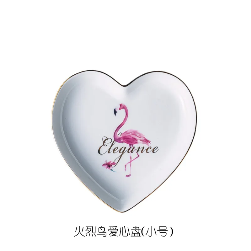 Flamingo Heart Shaped Love Ceramic Couple Plate