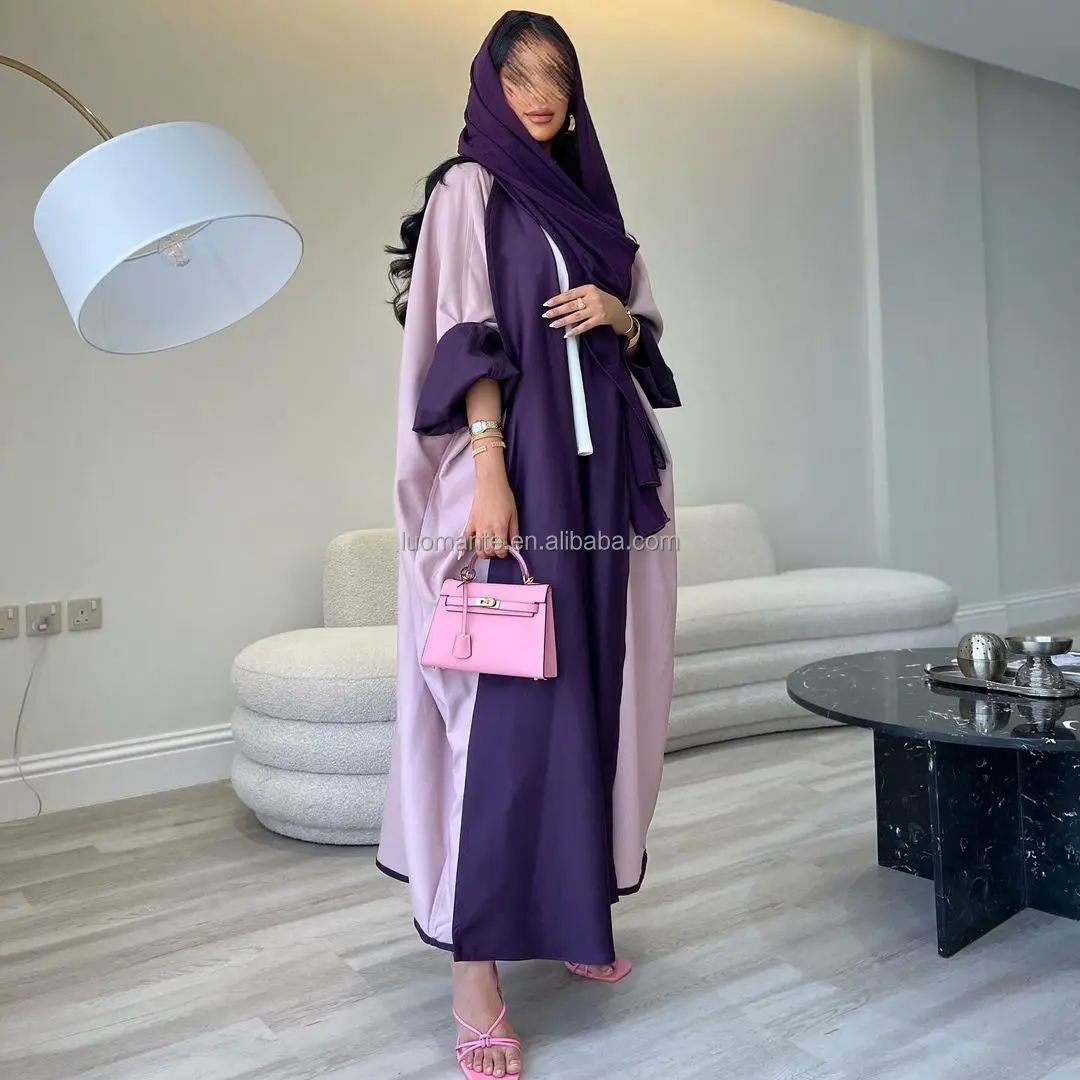 Abaya Manufacturer Islamic Custom double sided reversable abaya modest Muslim Open Abayas