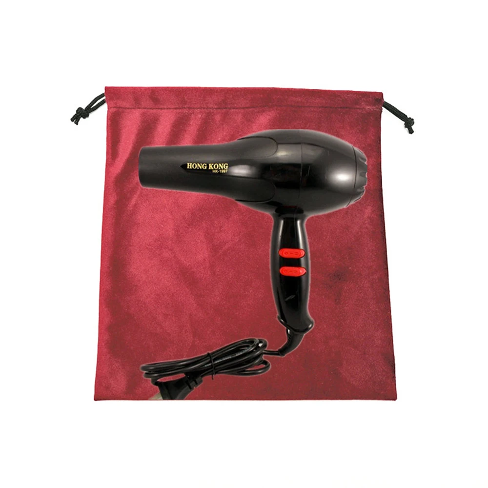 Dark Red Drawstring Velvet Bag hair dryer Packaging Big storage Bag Wedding Gift Bag