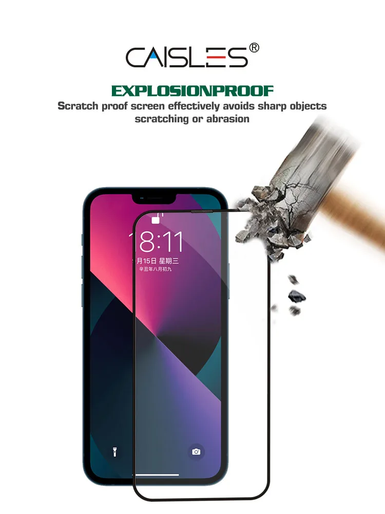 Caisles Tempered Screen Protector anti-static high transparent glass film for phone models