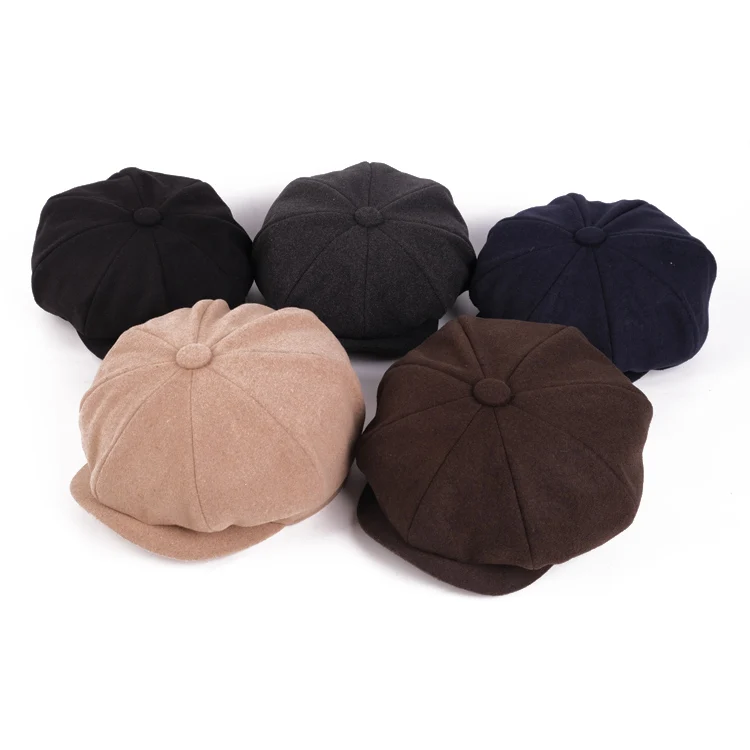 Custom Design Men Beret Newsboy Hat Vintage Tweed Peaky Blinders Berets Baker boy hats caps