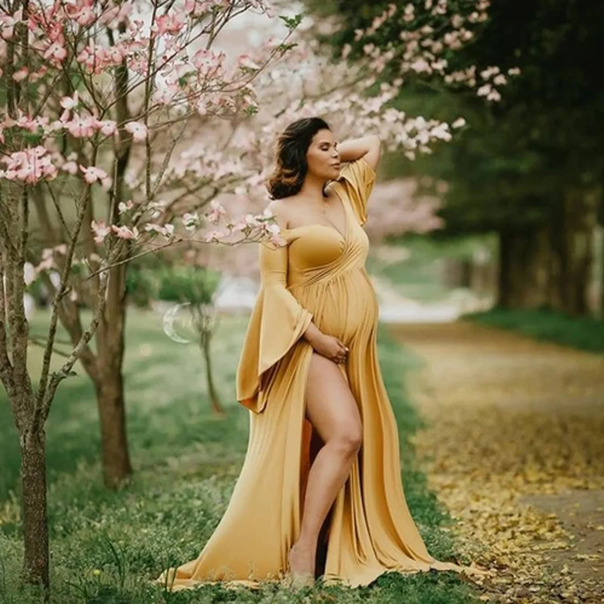 
Beautiful Ladies Maternity Clothes Photoshoot Women Pregnant Dress  (1600131890594)