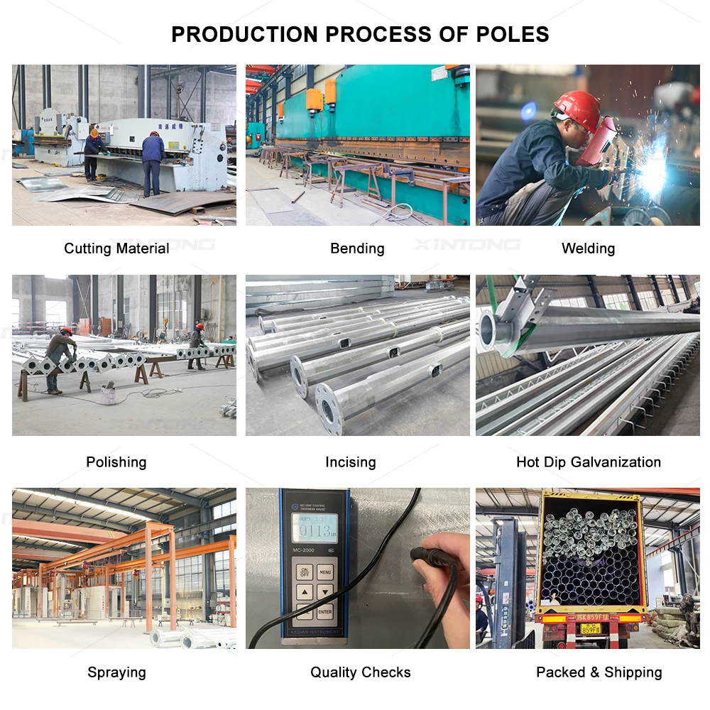 XINTONG Good Price Street Light Pole Lighting Factory Manufacturer Gi Octagonal Solar Stop Made China