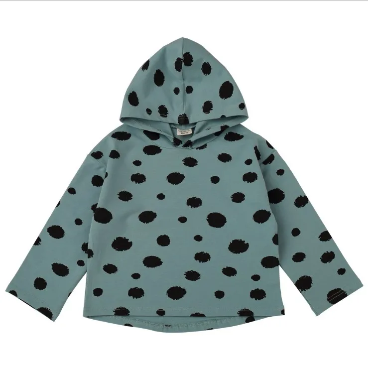 
Autumn Kids Clothing Children Boutique Clothes Fleece Sweater Pullover Tops Fashion Polka Dot Girls Hoodies 